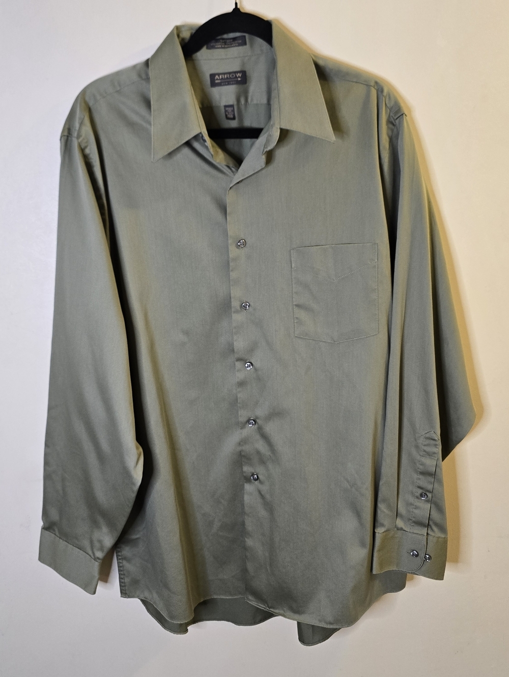 Arrow Sateen dress shirt Mens Large